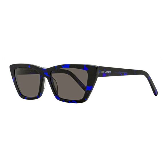 NWT SAINT LAURENT SUNGLASSES BLACK BLUE - Picture 1 of 4